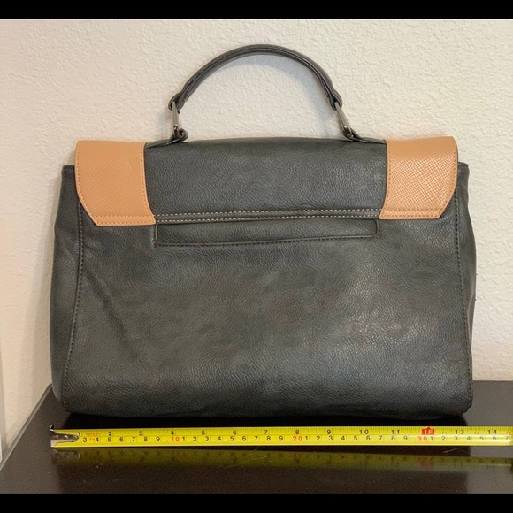 Gray and Peach Poverty Flats Messenger Bag - Picture 3 of 11
